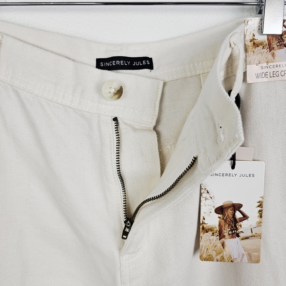 Sincerely Jules Wide Leg Crop Pants in Cream NWT - Picture 5 of 8